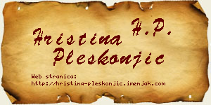 Hristina Pleskonjić vizit kartica